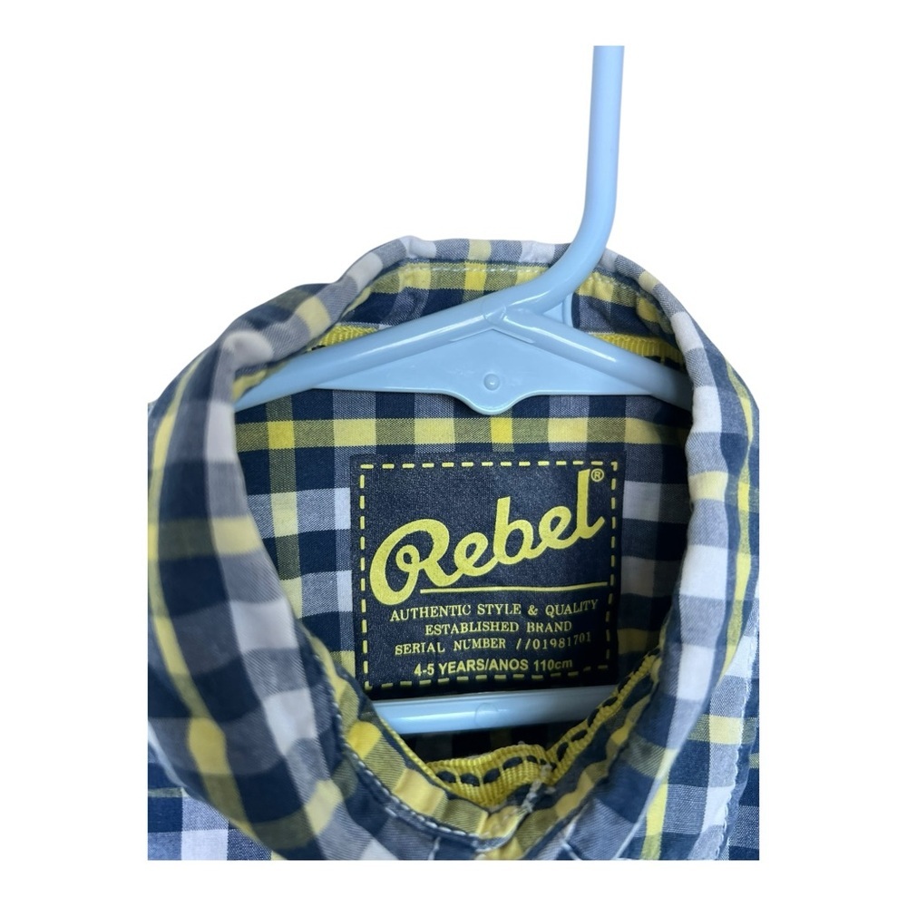 Bundle of 2 Boys Shirt & Vest Rebels & Chaps Plaid Button Down Shirt Size 4 - Picture 2 of 6